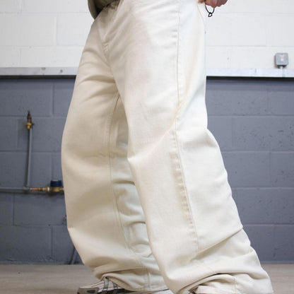 Vintage Y2K baggy jeans wide leg white Loose baggy fit Anchor Blue denim skater style pants