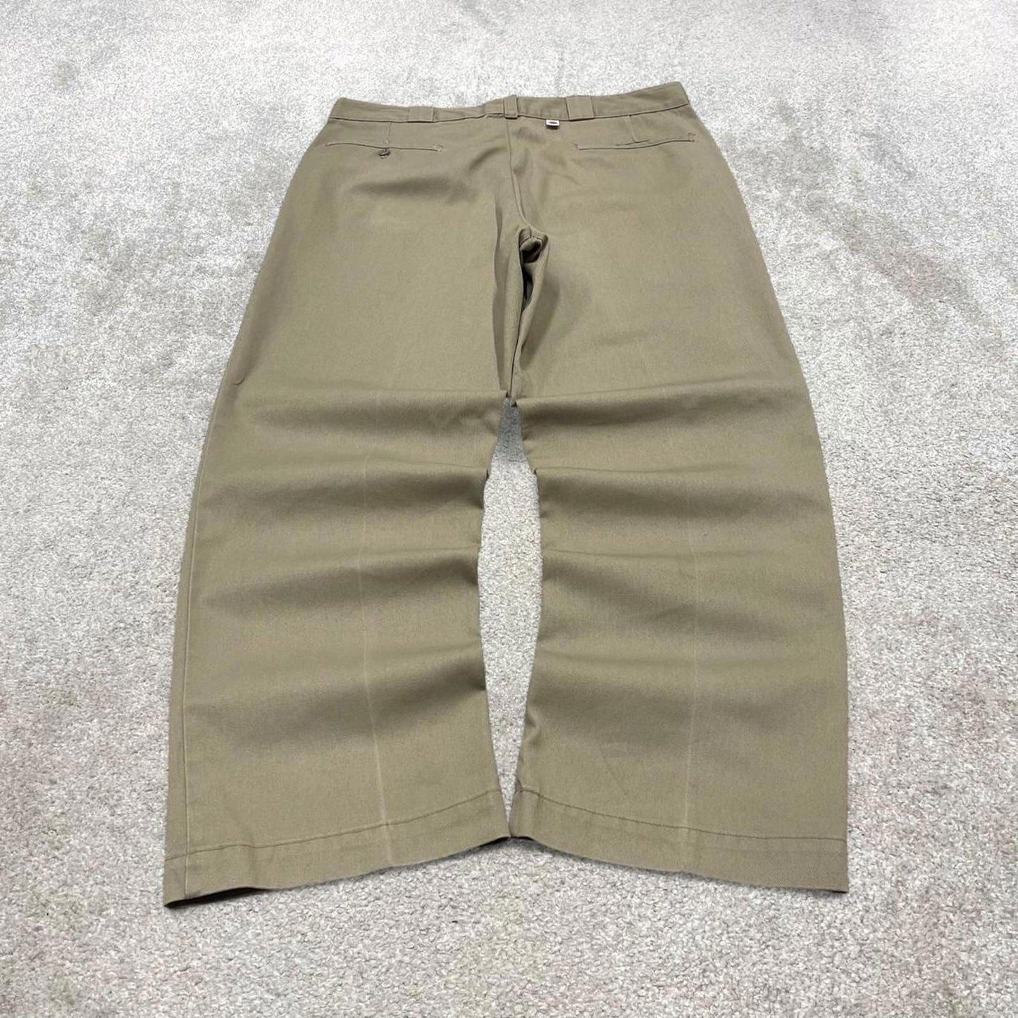 Khaki Dickies pants W36L29 loose twill chino 90s style skater pants work wear trousers autumn