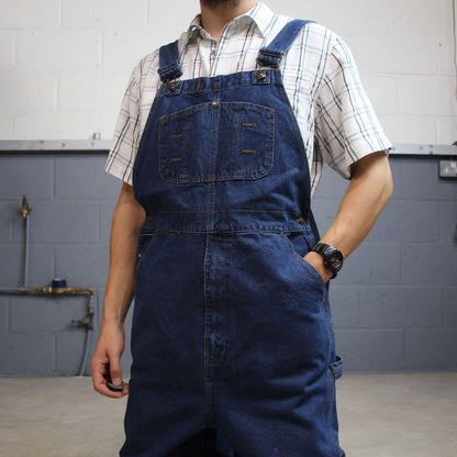 Vintage baggy denim Dungarees loose y2k blue Lincoln workwear bib & brace overalls utility