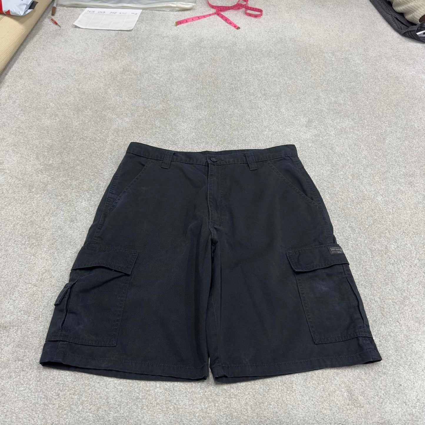 Y2k Wrangler cargo chino shorts black Loose skater style summer festival shorts
