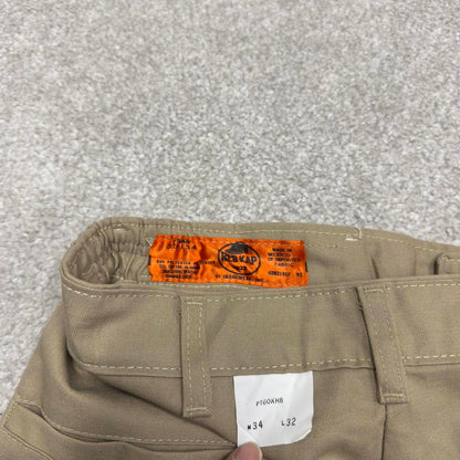 Vintage Y2k loose work pants beige Chino style Red Kap skate trousers workwear patch logo