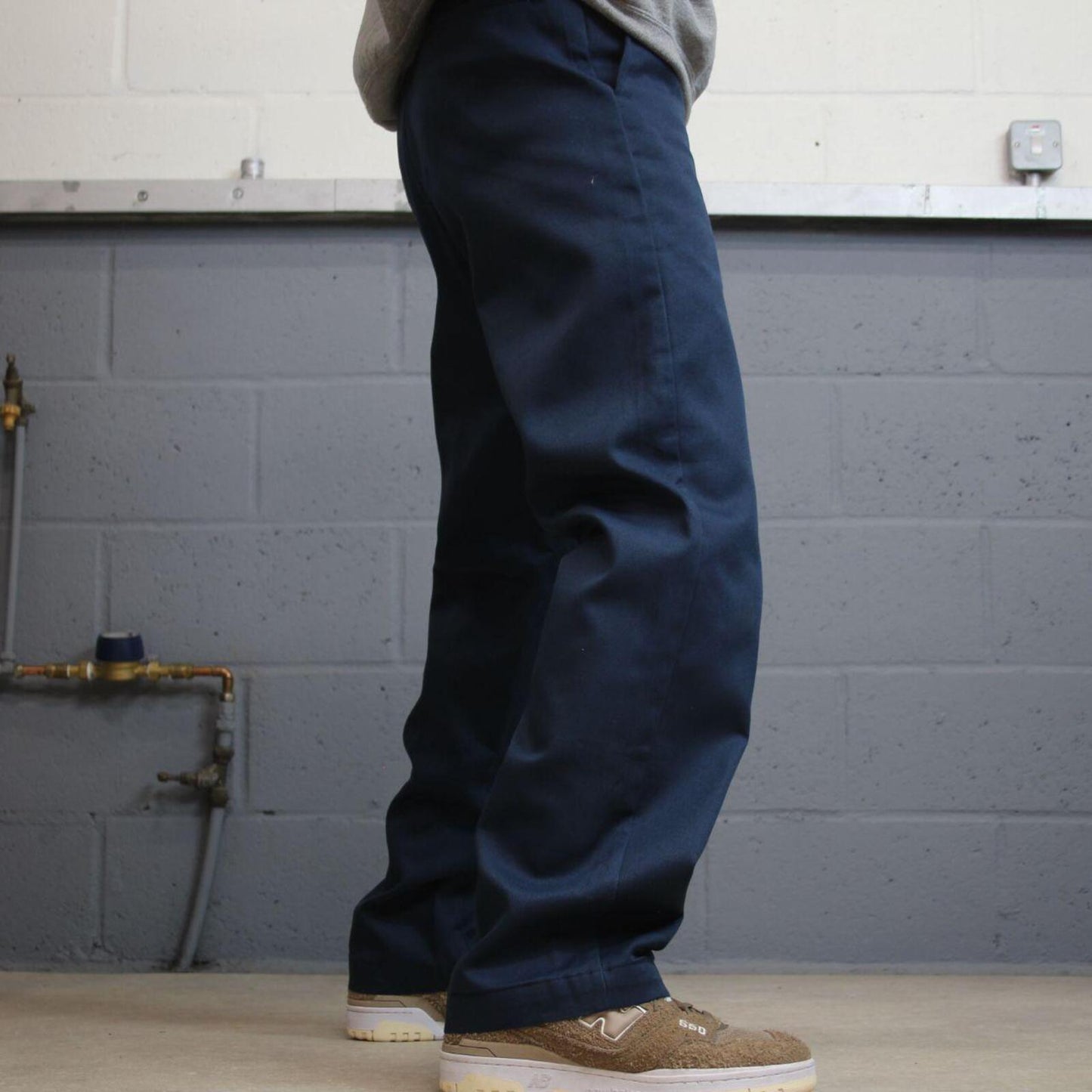 Vintage Dickies work pants fleece lined navy Twill chino skate style trousers