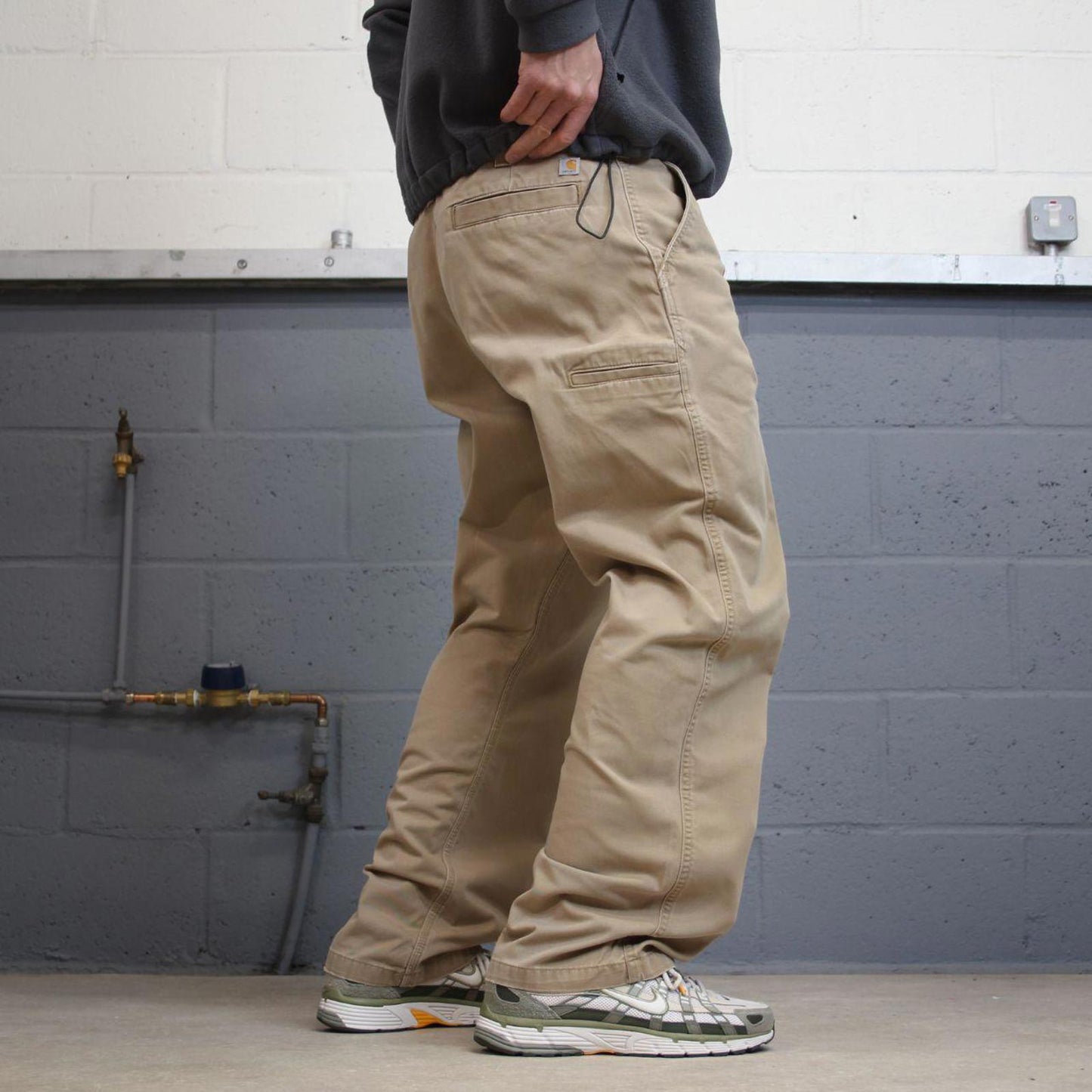 Y2K Carhartt carpenter pants khaki Loose skate style workwear cargo pants