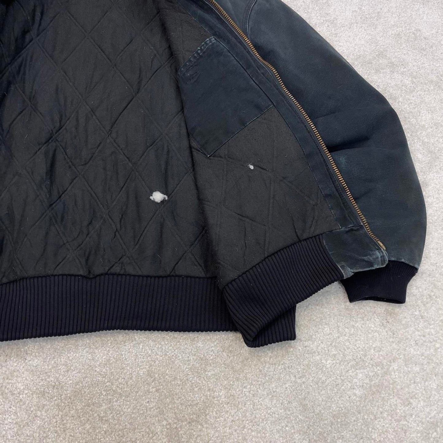 Vintage Black Carhartt hooded active jacket XL 90s style skater canvas bomber