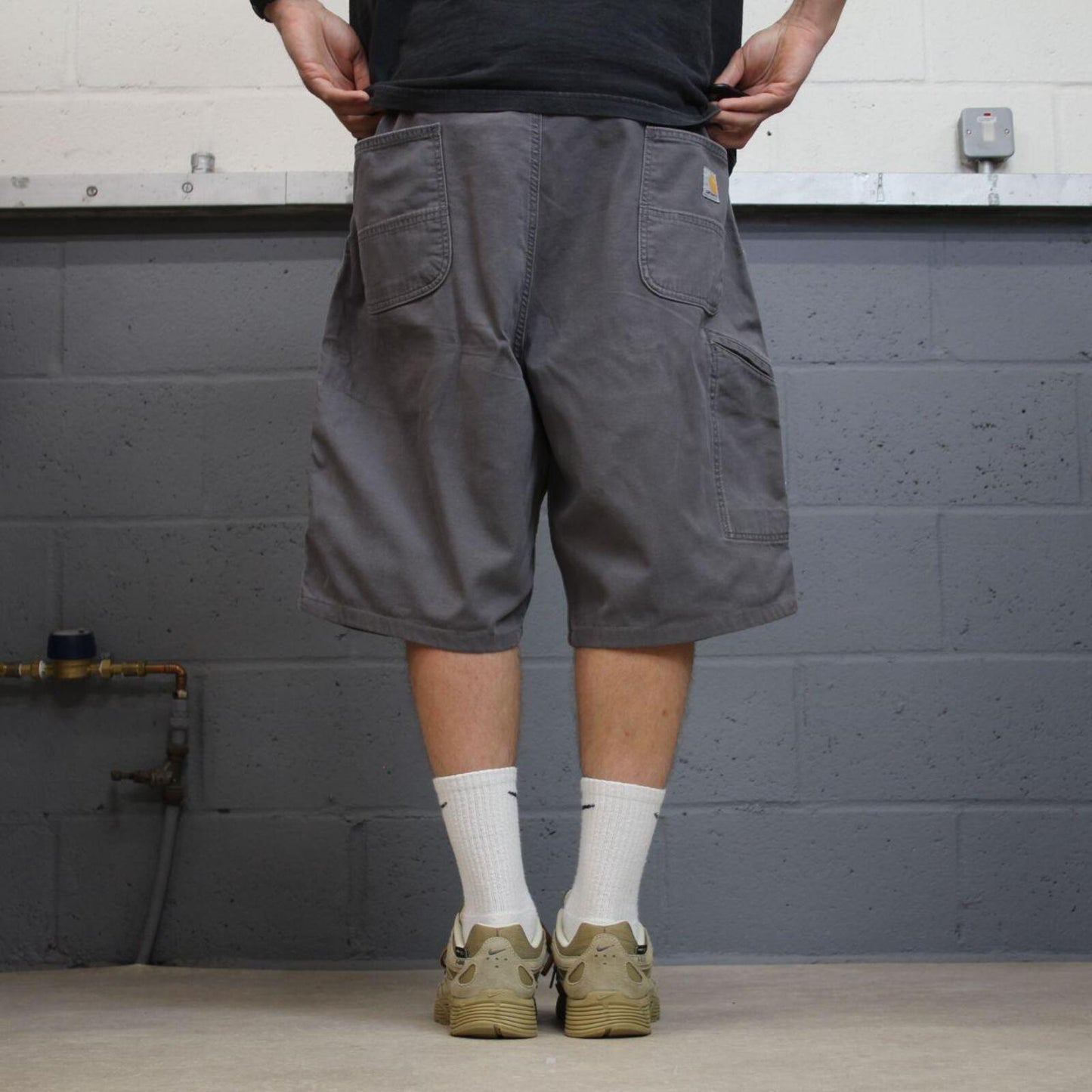 Carhartt cargo shorts skater surf grey Loose relaxed fit workwear carpenter shorts
