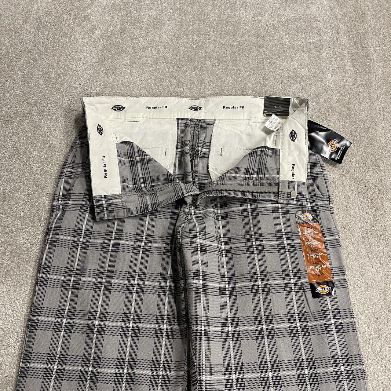Dickies checkered pants loose grey W34L32 Regular fit chino skate style check trousers
