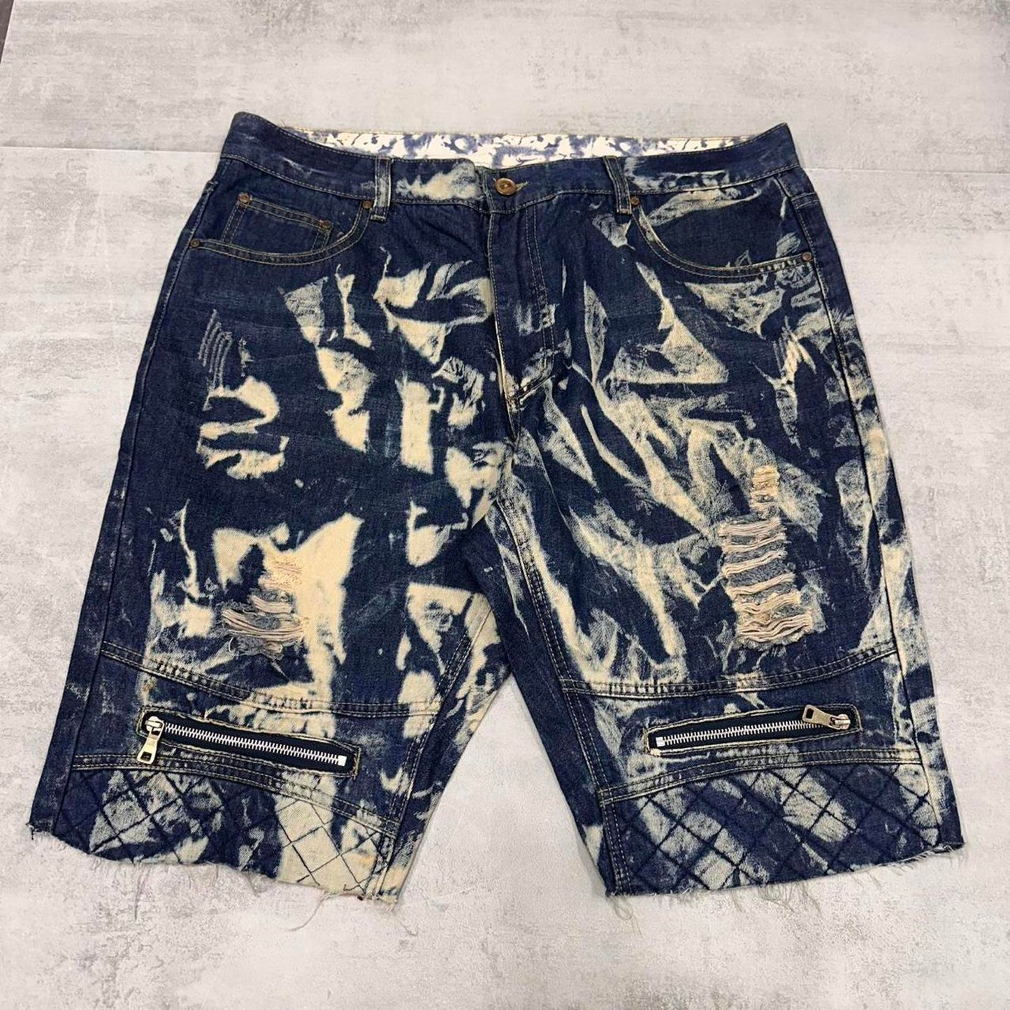 Acid wash Blue Just no logo jean shorts W38