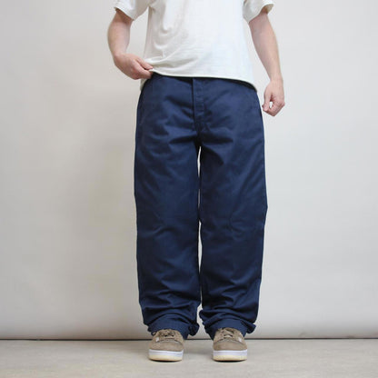 Navy Dickies Pants W36L34 loose flannel lined chino trousers