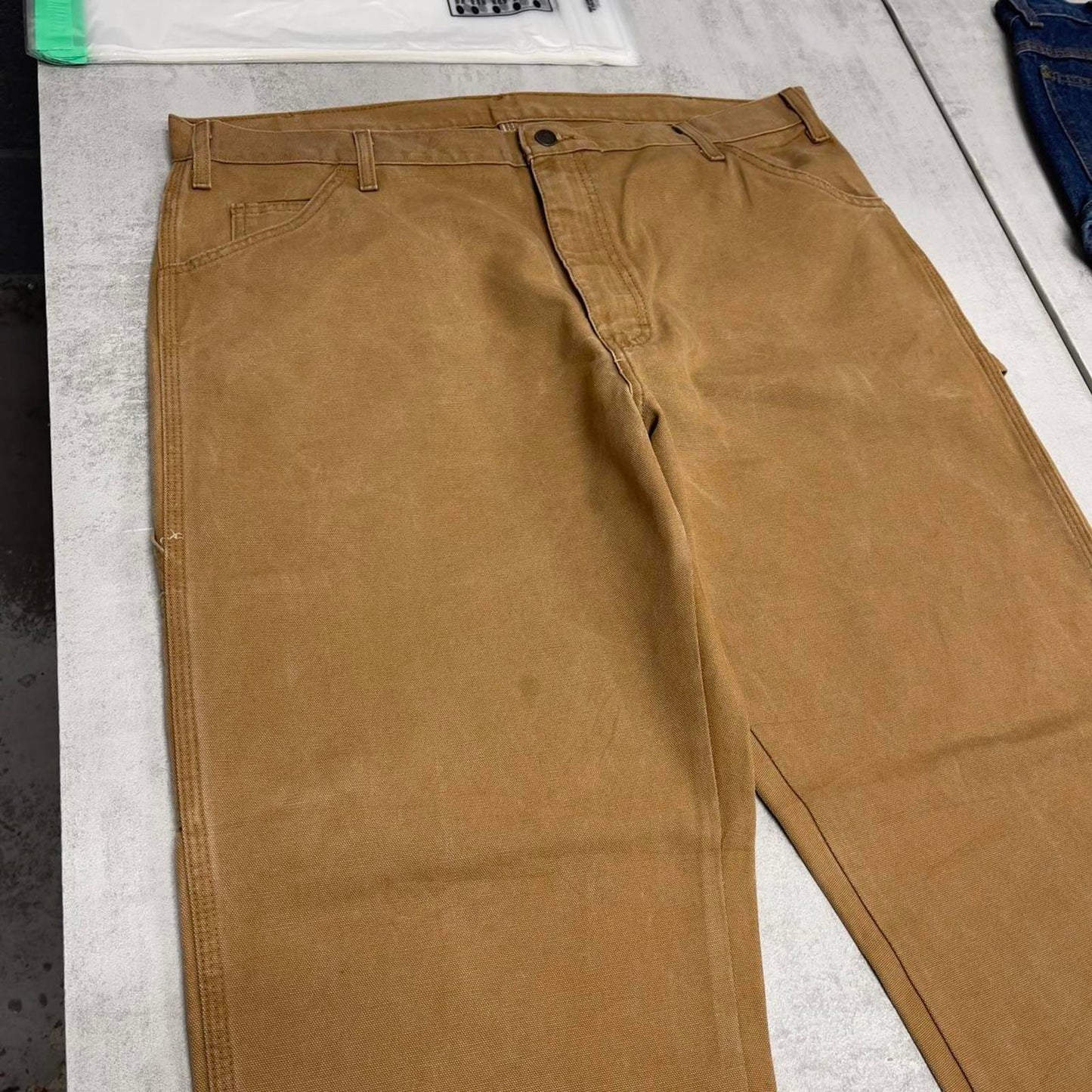 Tan Dickies carpenter jeans W40L32 loose canvas 90s style skater cargos