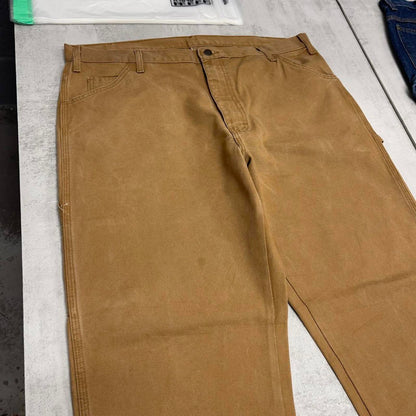 Tan Dickies carpenter jeans W40L32 loose canvas 90s style skater cargos