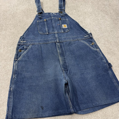 Carhartt baggy dungaree shorts 00s denim overalls blue