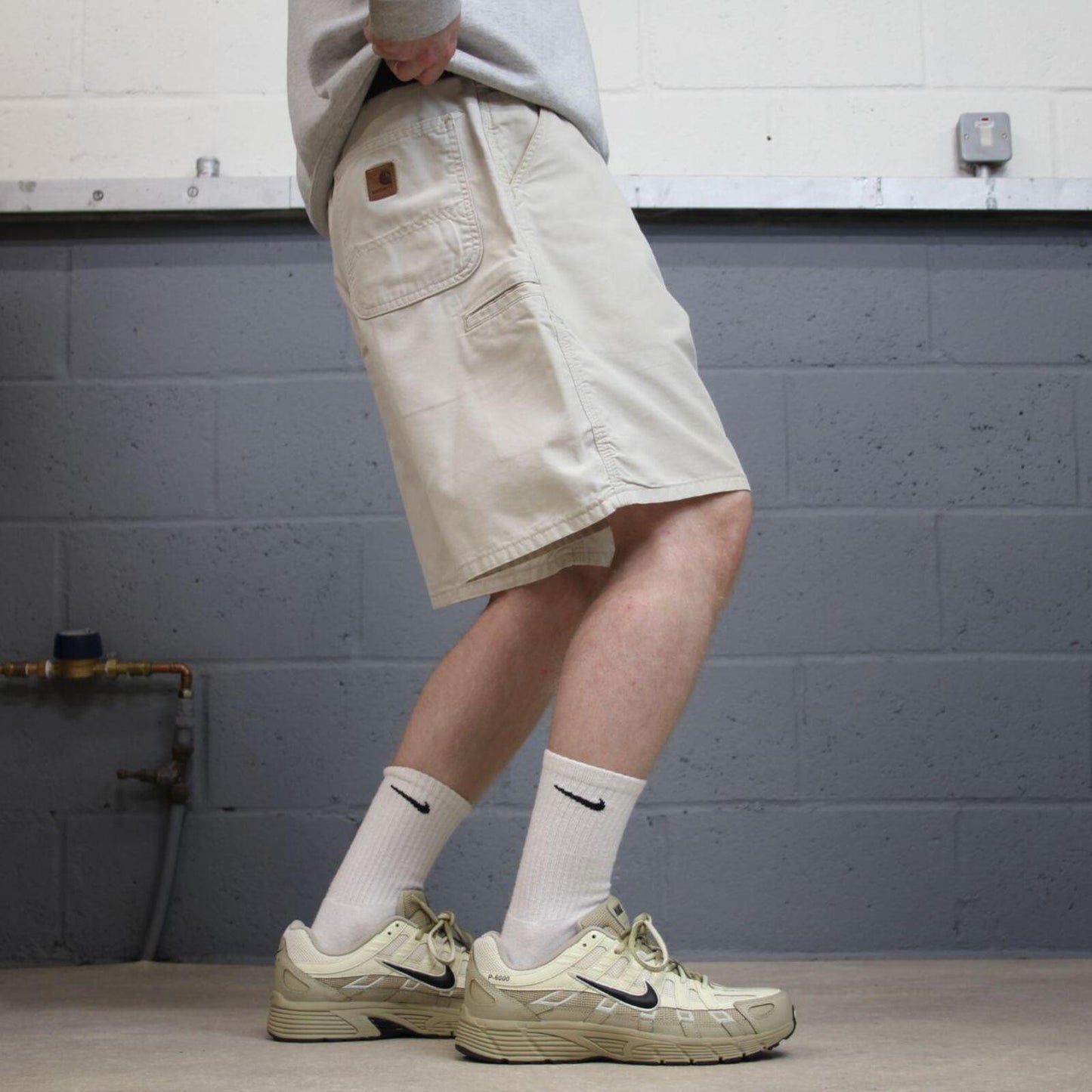 Carhartt carpenter shorts loose workwear beige Canvasy original fit skate style shorts