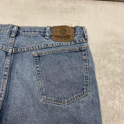 Mens blue denim Wrangler jorts W38