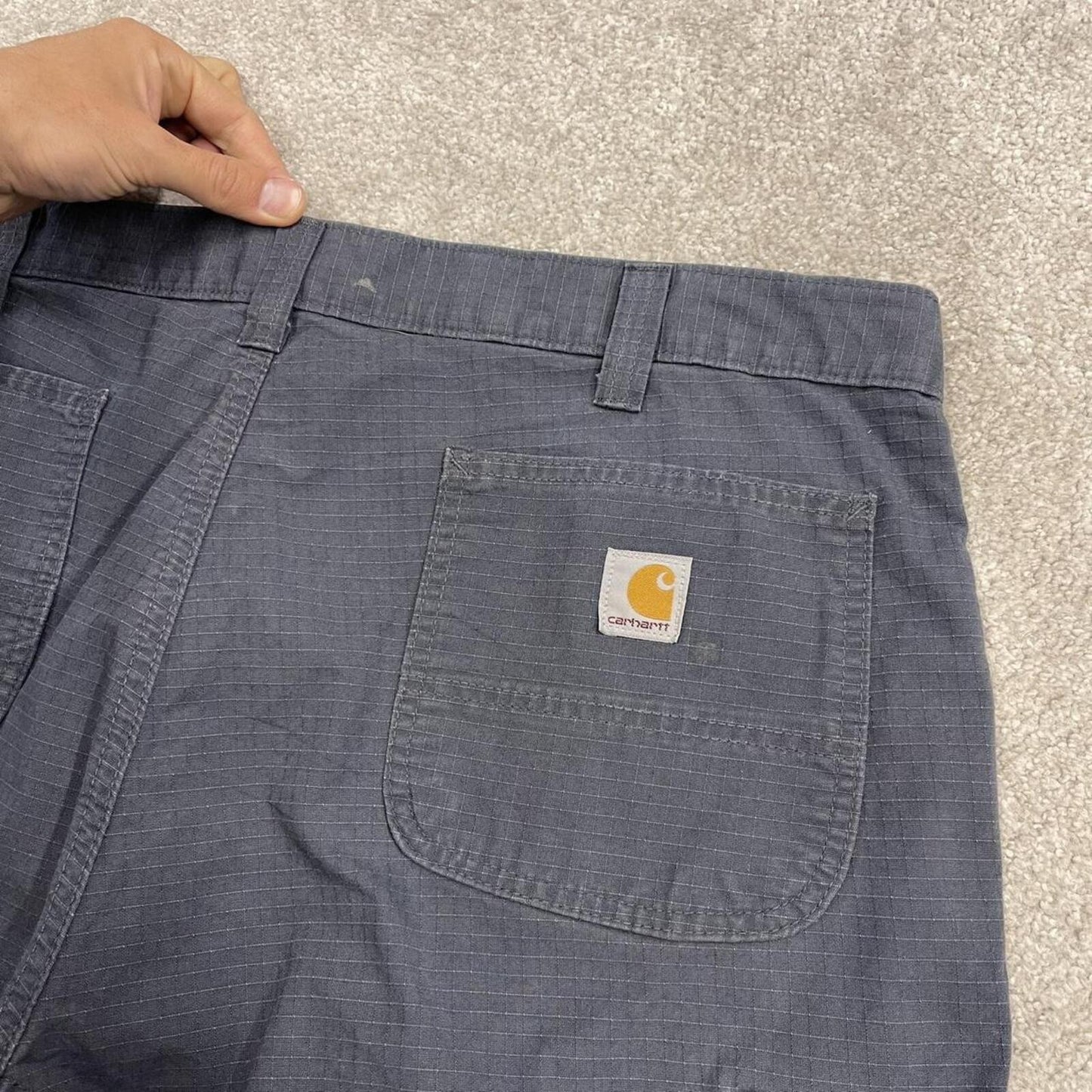 Carhartt cargo shorts carpenter y2k grey navy Thick canvas skater style workwear cargos