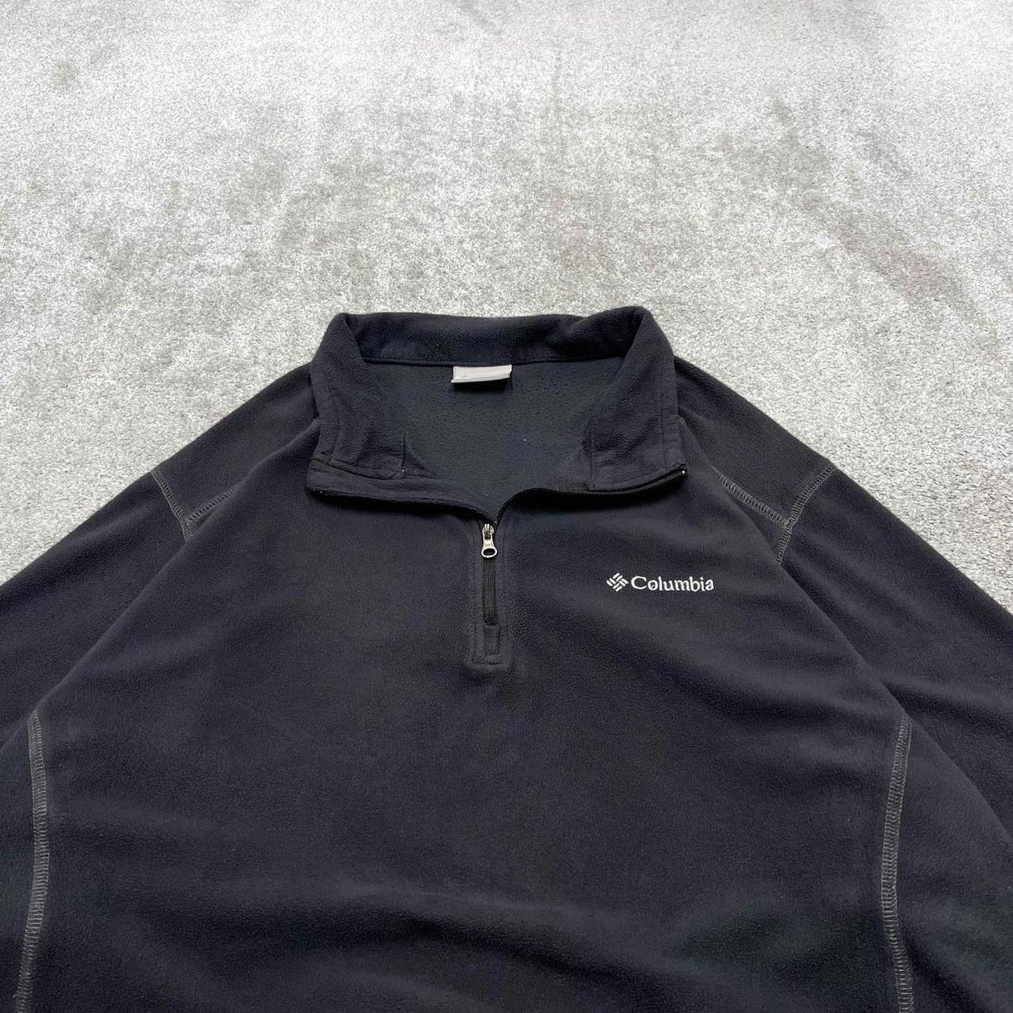 00s Columbia technical fleece XL men's black 1/4 zip up y2k style autumn casual outdoors