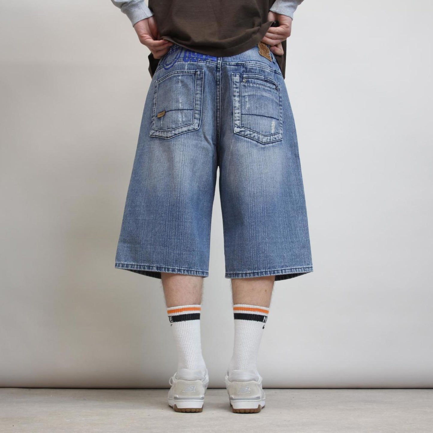 Baggy Akademiks jorts W38 loose denim Y2K print design shorts