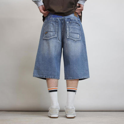 Baggy Akademiks jorts W38 loose denim Y2K print design shorts