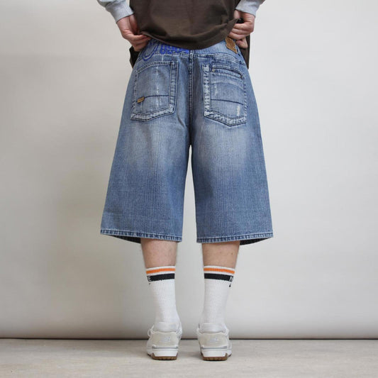 Baggy Akademiks jorts W38 loose denim Y2K print design shorts
