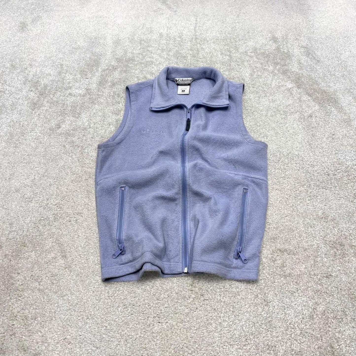00s Columbia technical fleece gilet M women's lilac full zip up y2k style autumn