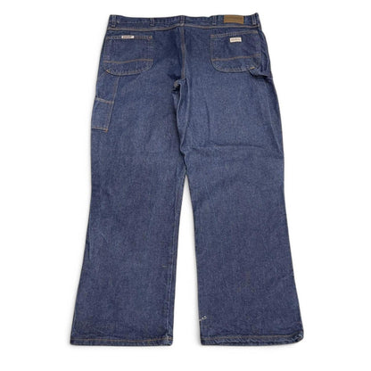 Mens UniFirst baggy carpenter jeans W46L32 wide leg thick denim work pants