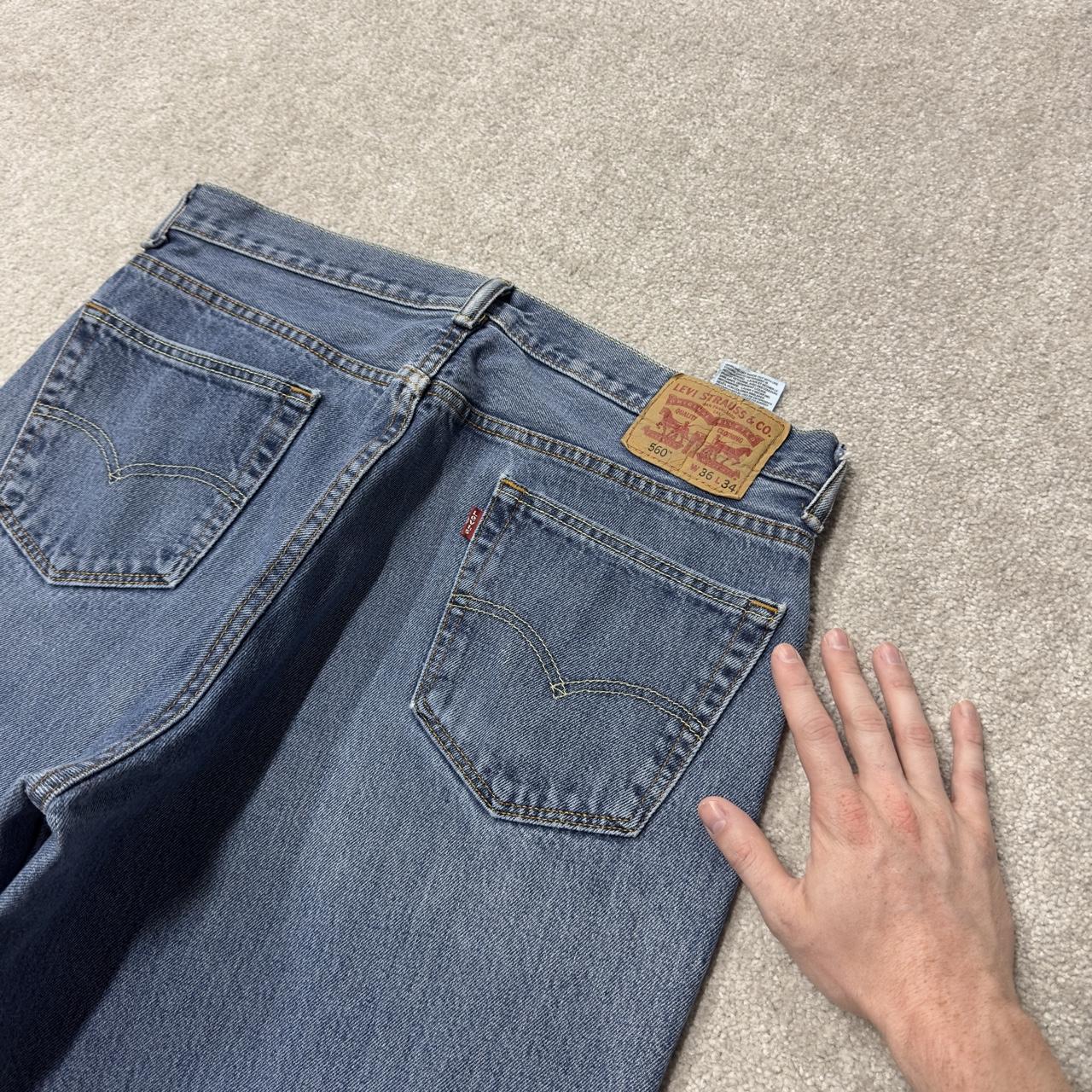 Levi’s 560 baggy jeans y2k blue Loose fit 100% cotton denim pants red tab logo