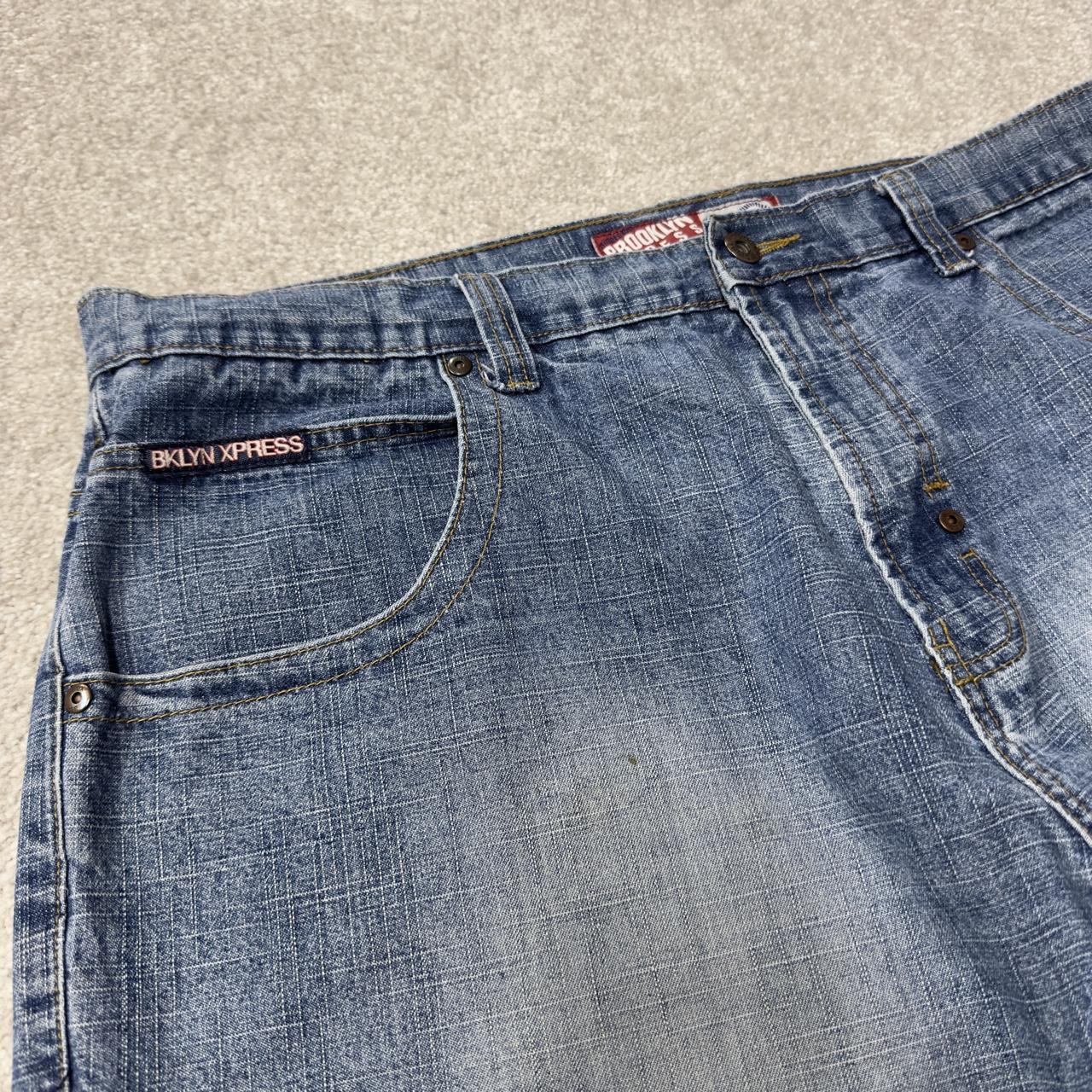 Extra baggy denim carpenter shorts y2k blue Brooklyn Xpress long wide leg summer jorts