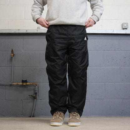 Vintage Adidas trackies S loose black y2k style joggers adjustable embroidered logo pants