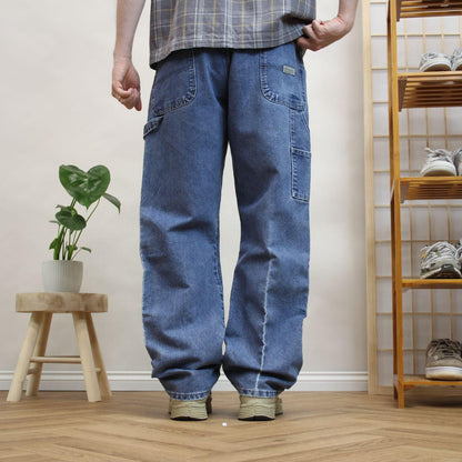 Vintage Wrangler carpenter jeans y2k Loose fir denim utility workwear skate trousers