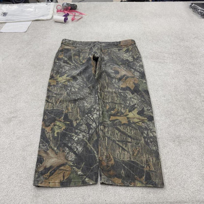 Wrangler camo double knee jeans khaki Loose leg denim tree camouflage hunting pants
