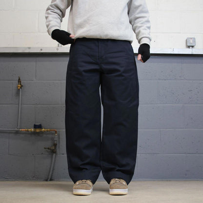 Baggy Dickies chino skate pants W36L30 Loose navy twill style casual work trousers