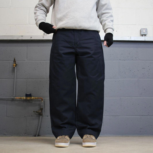 Baggy Dickies chino skate pants W36L30 Loose navy twill style casual work trousers