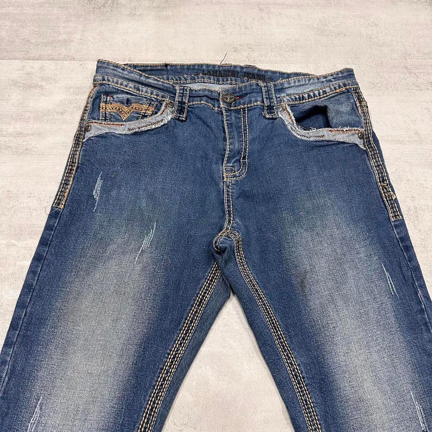 Lamasini embroidered Y2K jeans W36L30