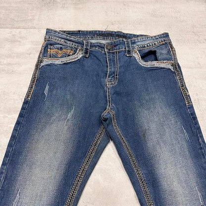 Lamasini embroidered Y2K jeans W36L30