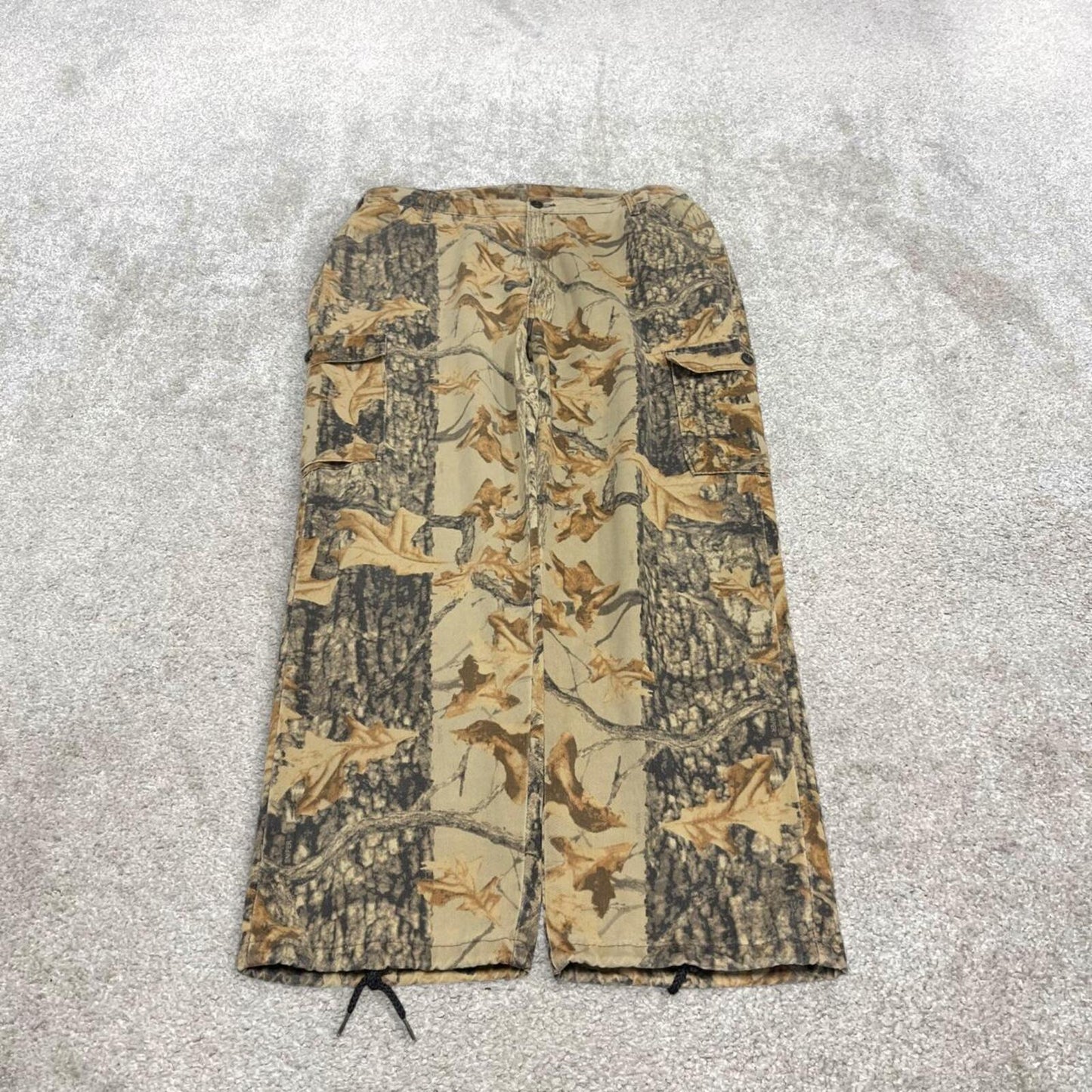 Y2K baggy camo cargo pants khaki XL Loose floaty Commander hunting camouflage trousers