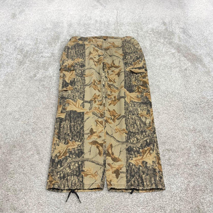 Y2K baggy camo cargo pants khaki XL Loose floaty Commander hunting camouflage trousers