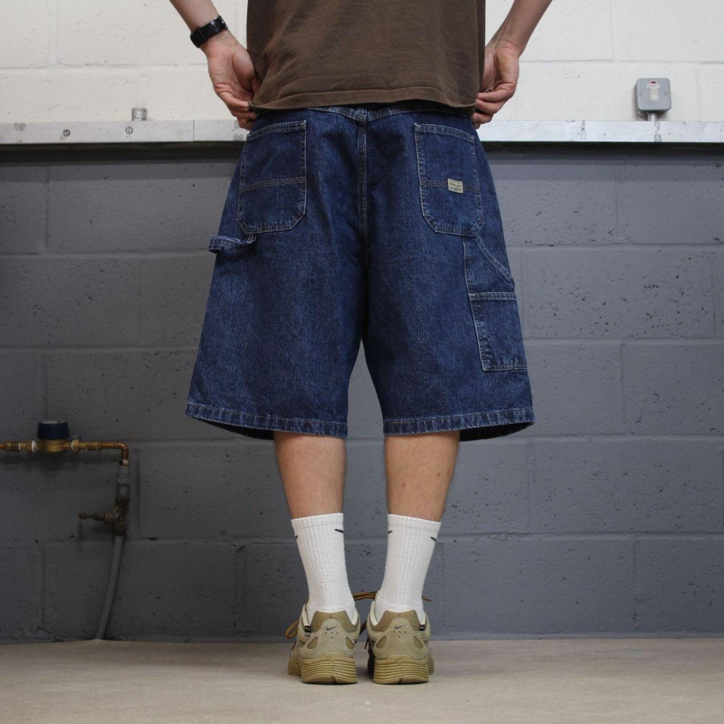 Wrangler baggy denim shorts carpenter blue Loose skater style summer cargo jorts