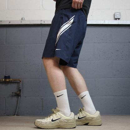 Nike sports shorts y2k loose navy Stripe Dri-Fit comfy floaty summer gym shorts