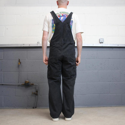 Vintage baggy black Rocky dungarees W36L32 black womens overalls