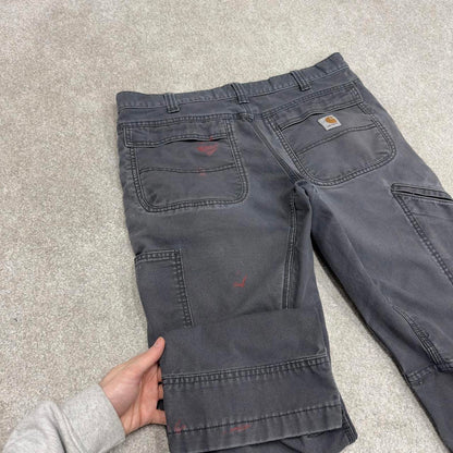 Vintage Carhartt cargo pants grey Loose relaxed fit canvasy skate style workwear cargo pants