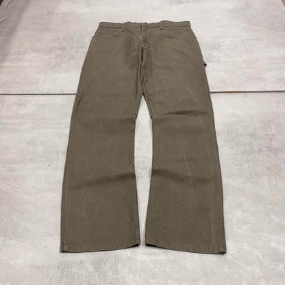 Khaki Green Dickies carpenter jeans W36L34 loose canvas 90s skater style cargo pants