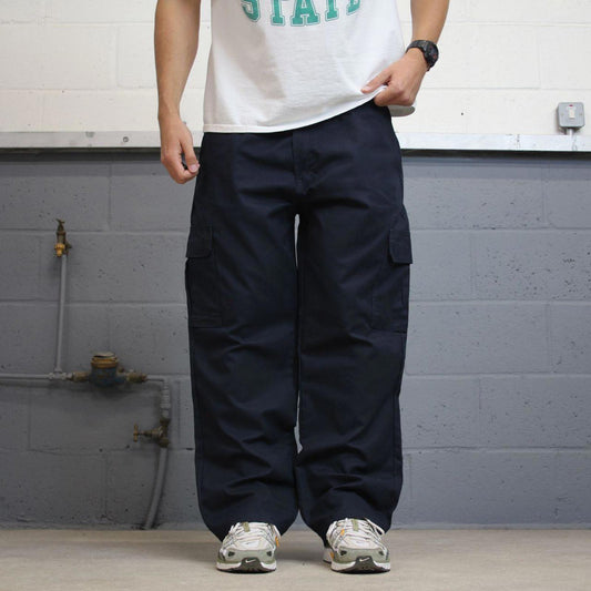 Baggy Dickies cargo trousers W40L30 navy chino style skater cargo pants