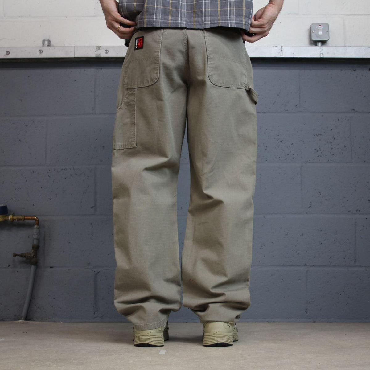 Wrangler carpenter workwear pants y2k khaki Loose leg canvasy skater work utility pants