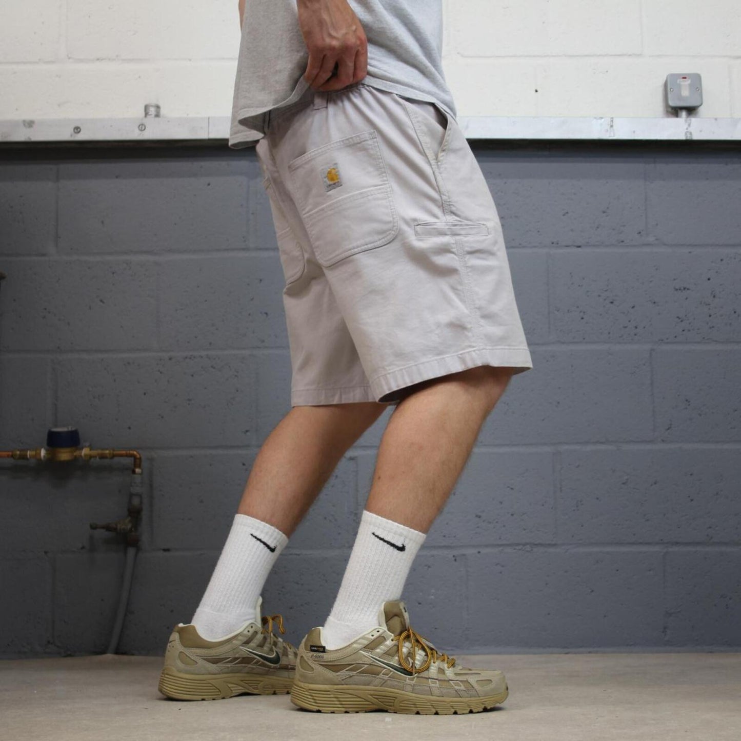 Carhartt cargo shorts canvas lilac grey Canvas relaxed fit skate style work shorts