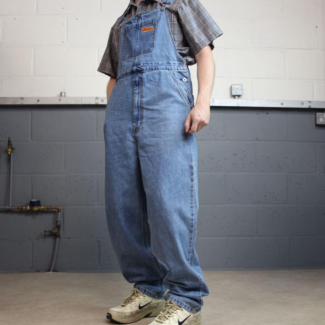 Empyre baggy dungarees y2k denim overalls blue Vintage workwear bib & brace utility