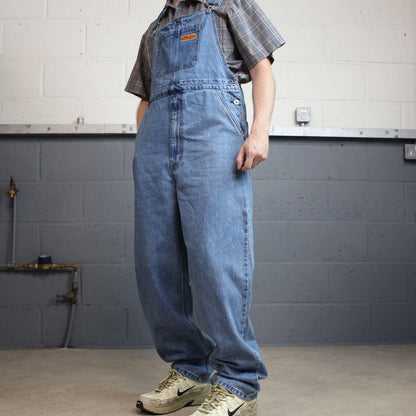 Empyre baggy dungarees y2k denim overalls blue Vintage workwear bib & brace utility