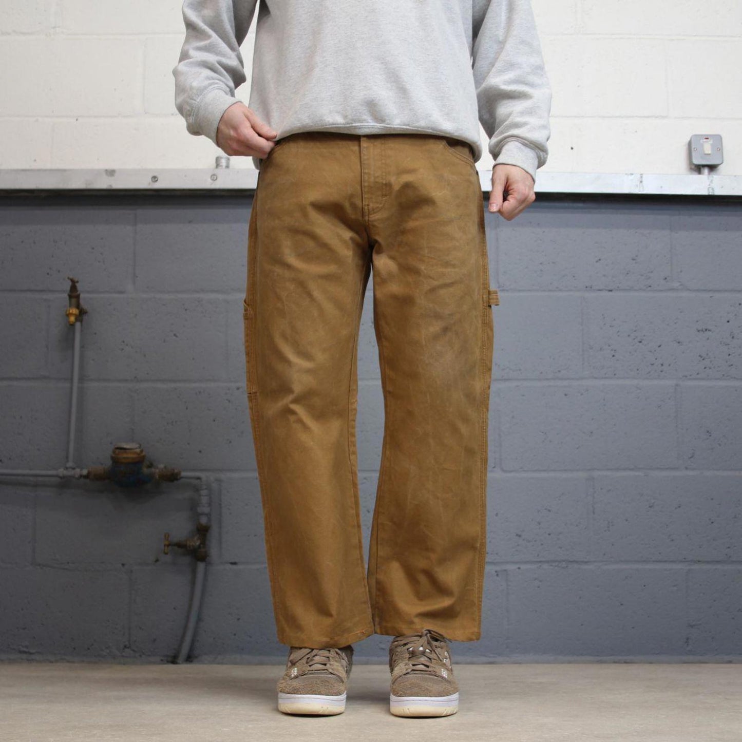 Dickies carpenter jeans W34L27 loose tan brown canvas cargo skater style pants