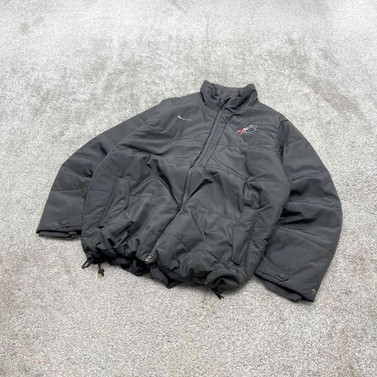 00s Nike jacket y2k style XL men's grey full zip padded windbreaker coat technical
