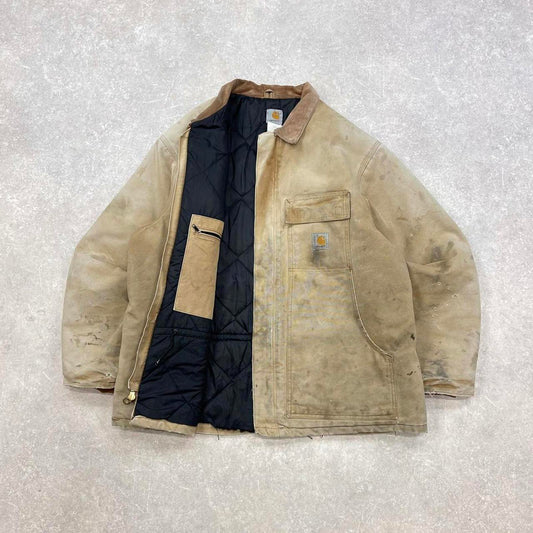 Vintage Carhartt jacket arctic chore coat XL distressed canvas American winter workwear streetwear