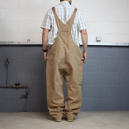 Vintage baggy denim Dungarees loose y2k tan Duluth Trading workwear bib & brace overalls utility