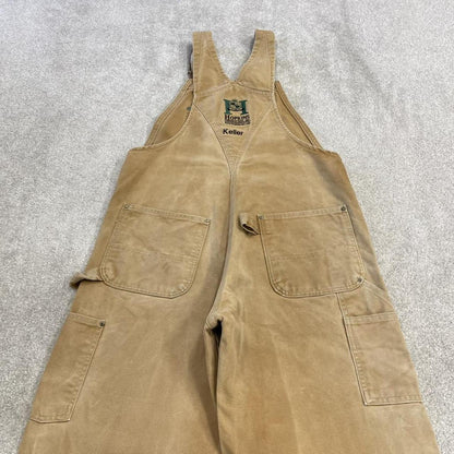 Vintage Carhartt dungarees tan brown overalls Bib & brace utility workwear farmer
